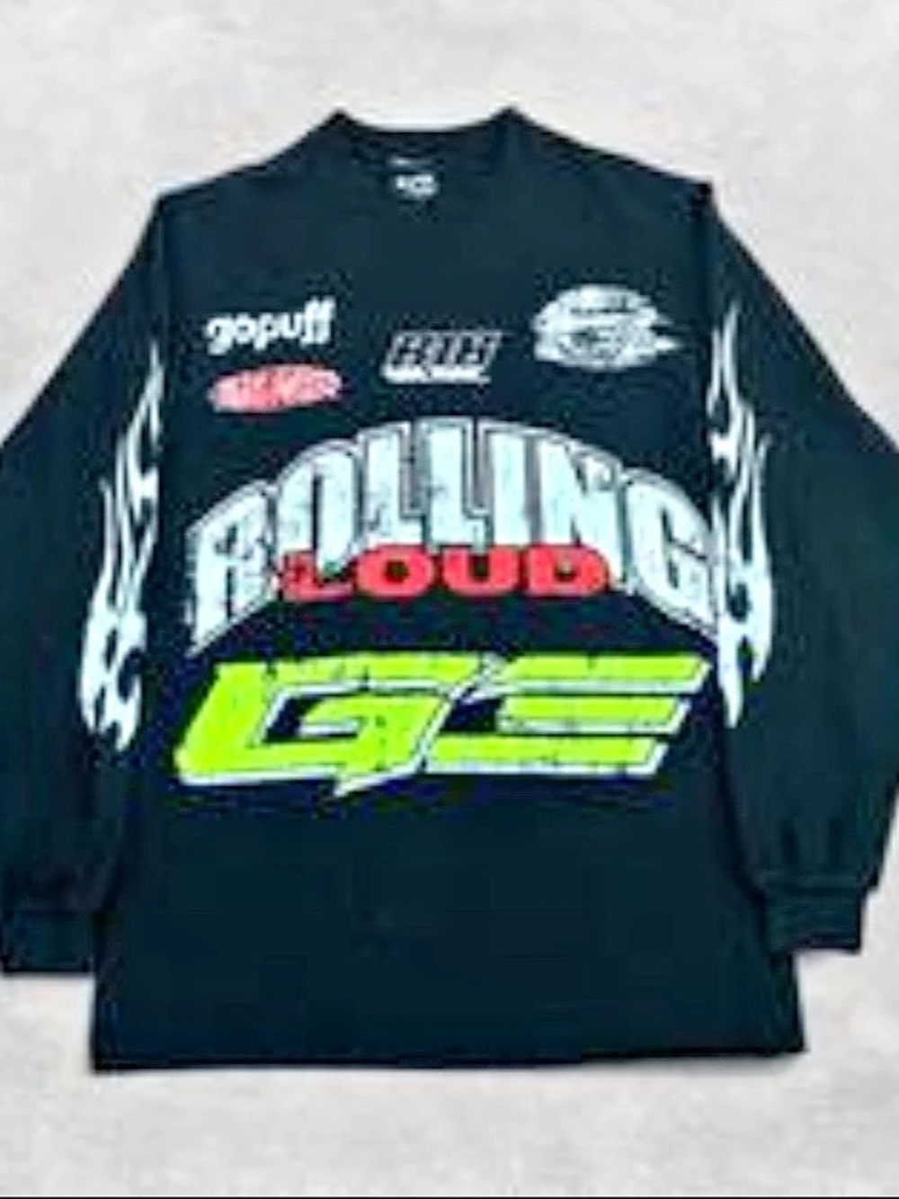 Rolling Loud x Gopuff Racing Long Sleeve Graphic Tee Black M Streetwear